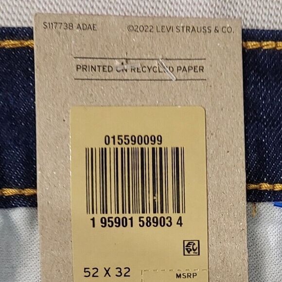 NWT Levi's 559 Jeans Men's 52x32 Dark Rinse Denim - Picture 3 of 8